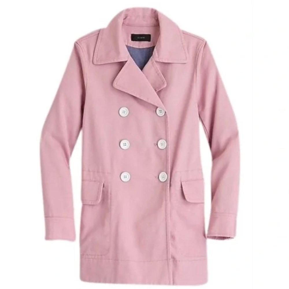 J. Crew Pink Peacoat In Heavyweight Cotton Twill Size 4